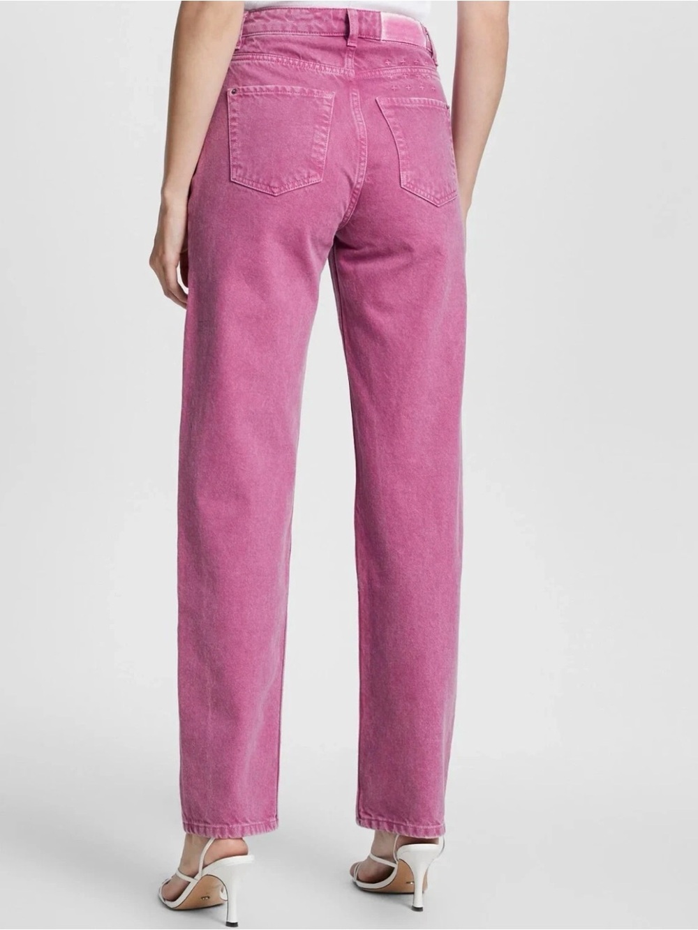 Ksubi Pink High-Rise Straight Leg Jeans